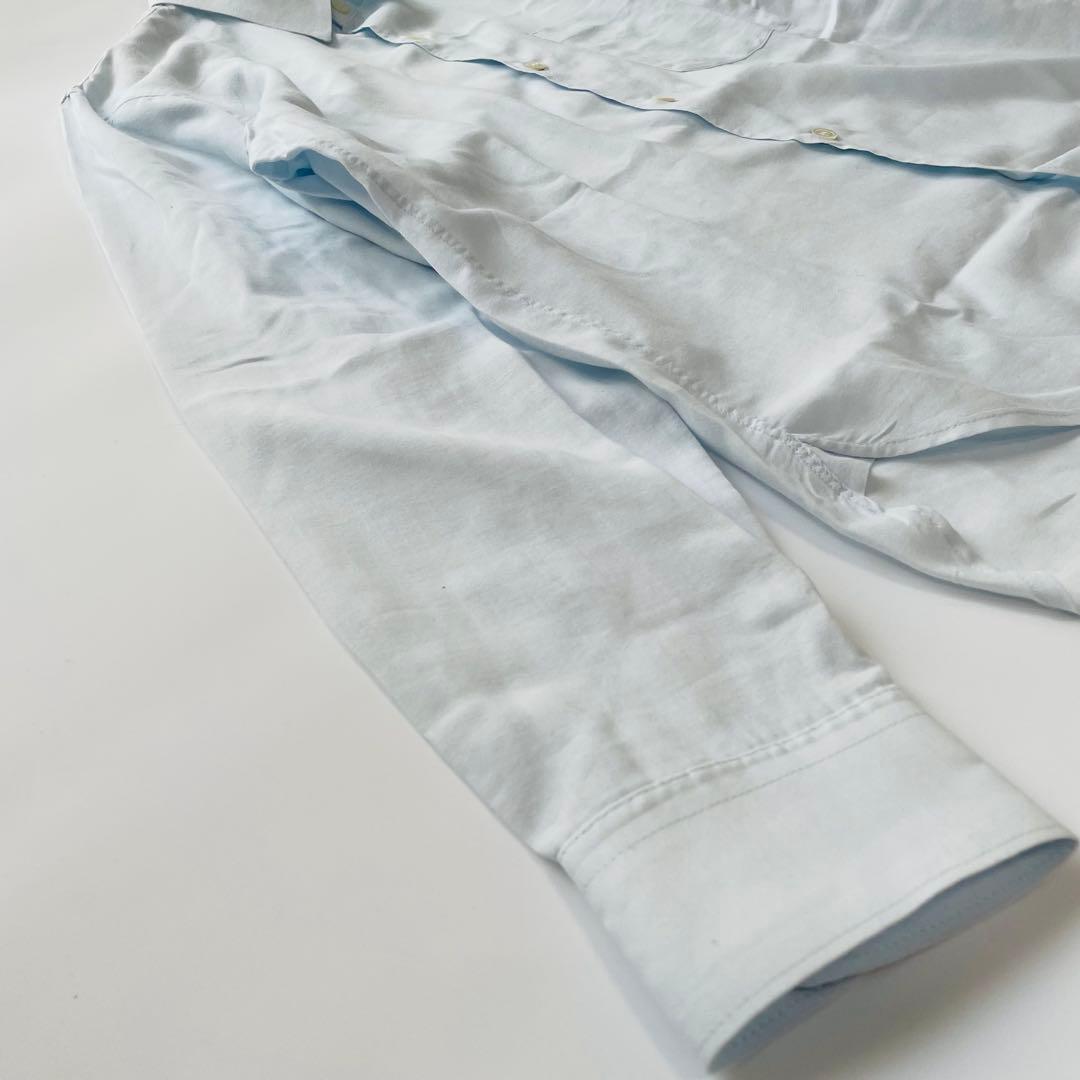 ロンハーマン カリフォルニア 長袖シャツ シルク混 ブルー Mサイズ 日本製