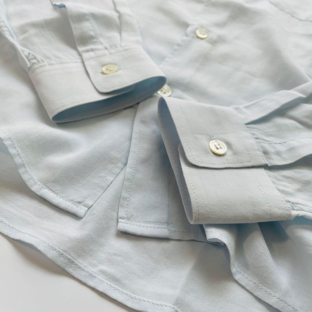 ロンハーマン カリフォルニア 長袖シャツ シルク混 ブルー Mサイズ 日本製