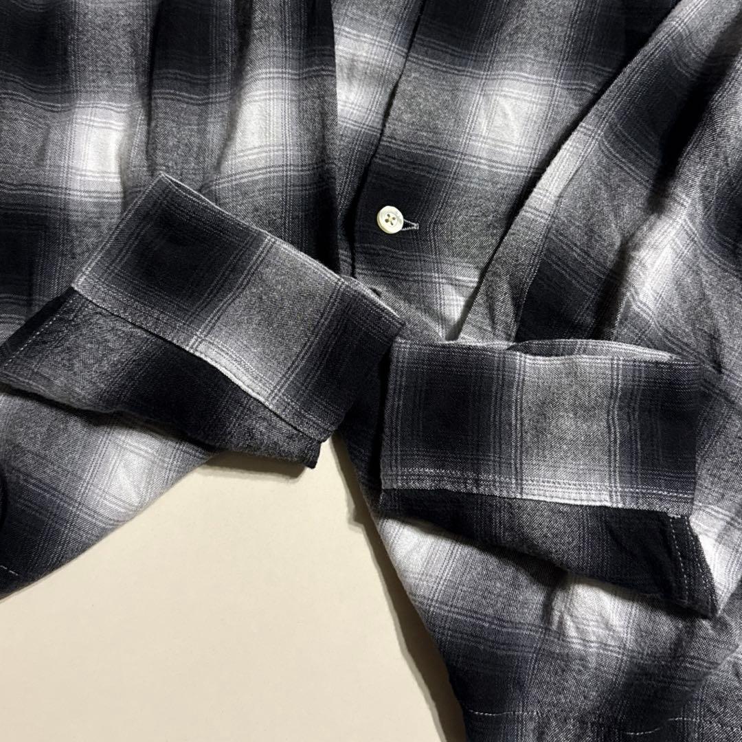 1960's復刻 TOWNCRAFT レーヨン100% 開襟シャツ 黒白