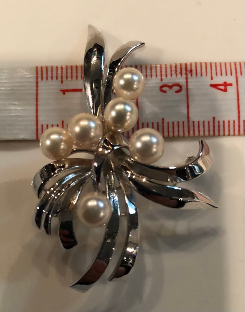 925シルバー6粒・本真珠ブローチ兼ペンダントトップ