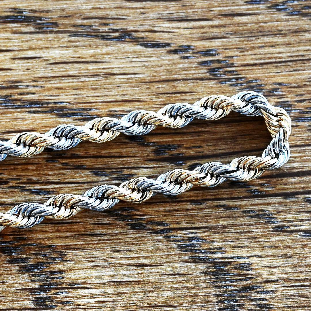 【新品】K18/Pt850 パイプロープブレスレット幅2.7mm長さ20cm