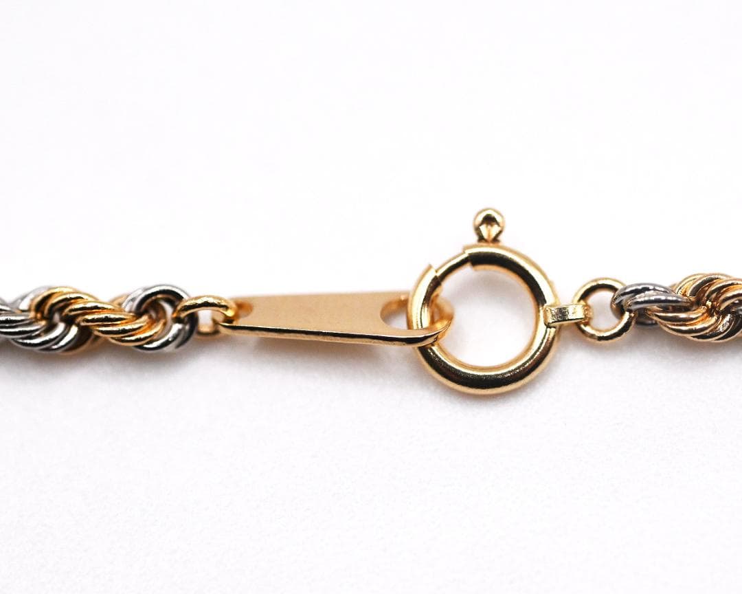 【新品】K18/Pt850 パイプロープブレスレット幅2.7mm長さ20cm