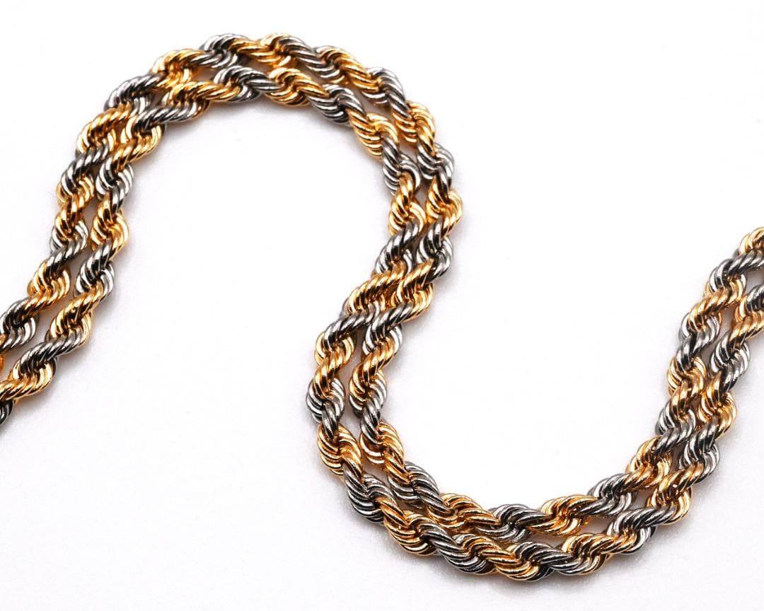 【新品】K18/Pt850 パイプロープブレスレット幅2.7mm長さ20cm