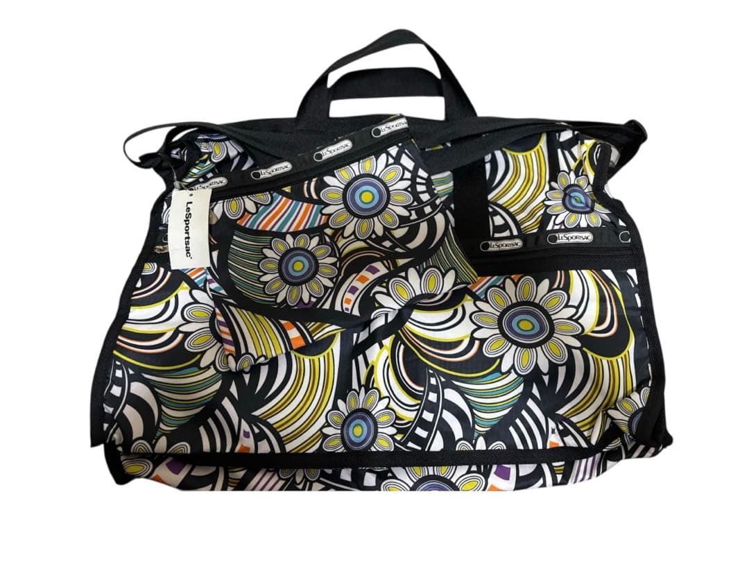 【新品未使用】レスポートサック ウィークエンダー 花柄 ボストン ブラック