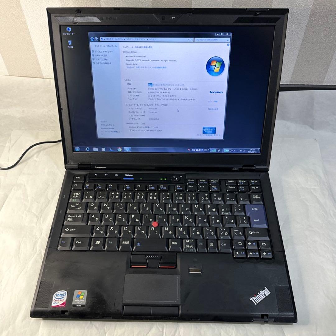 Windowsノート本体 Lenovo ThinkPad X300 Windows7 Pro