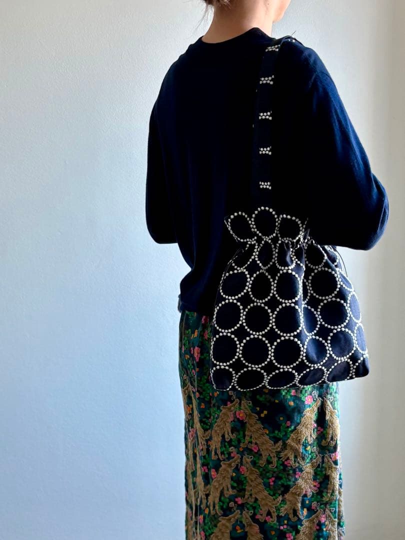 ミナペルホネン生地使用 ✳︎ tambourine 巾着バッグ