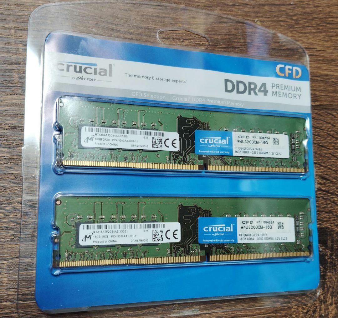 CFD W4U3200CM-16G DDR4-3200 32GB 16G×2枚