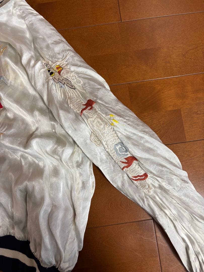 Memory of Nepal スカジャン Lサイズ　紫　パープル　古着