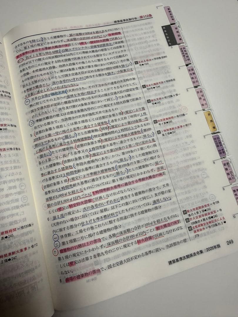 令和8年度 1級建築士 日建学院 建築基準法 関係法令集 重要条文　インデックス