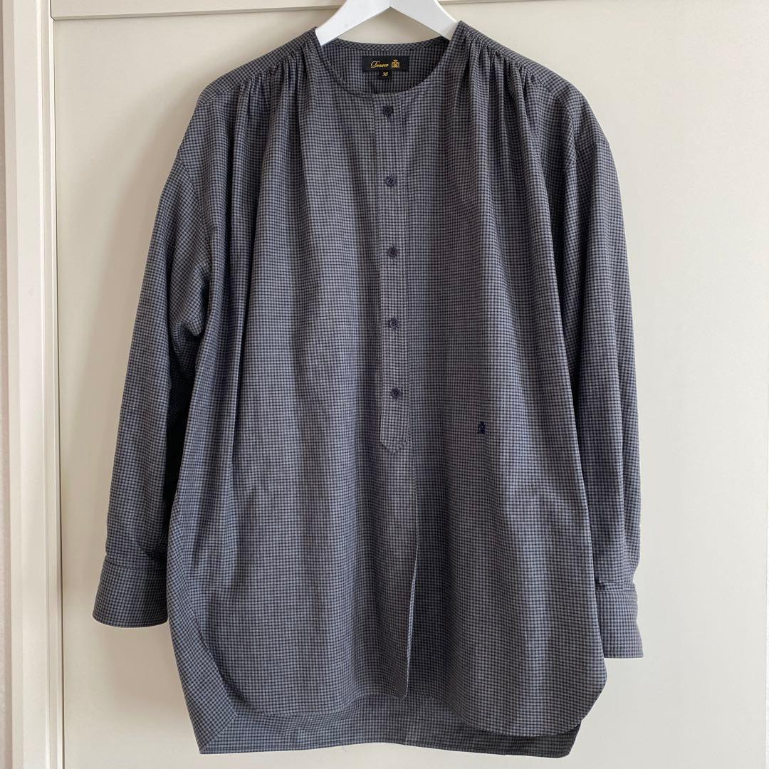 ドゥロワー drawer チェック柄ブラウス　グレー系　一度着用美品