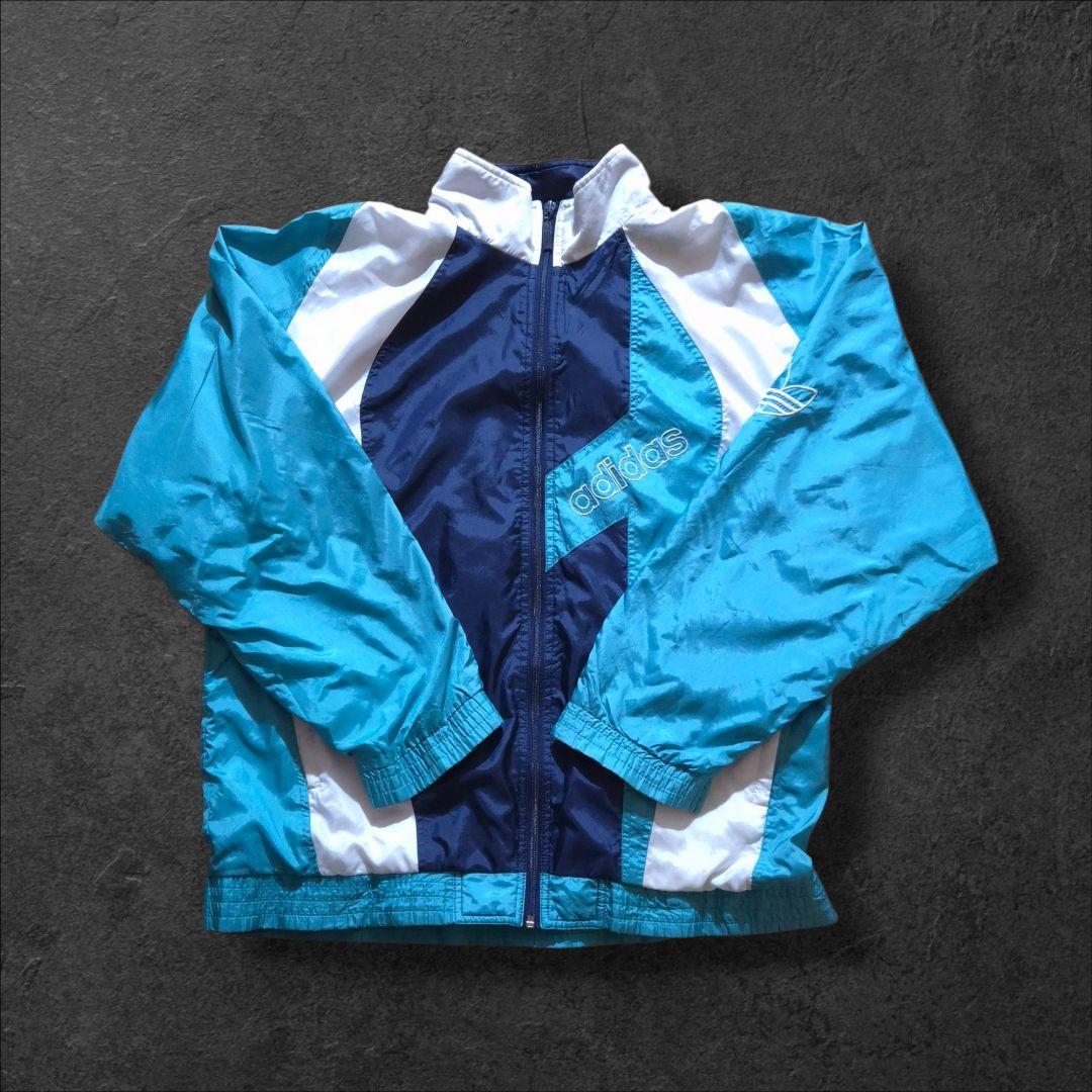 90s oldadidas アディダス ナイロンジャケット トレフォイル刺繍ロゴ