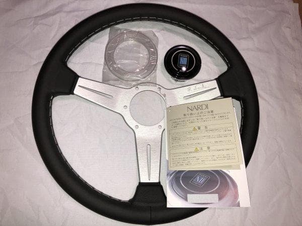 ★ナルディ　NARDI　N342　クラシック　BKレザー/SILスポーク 340