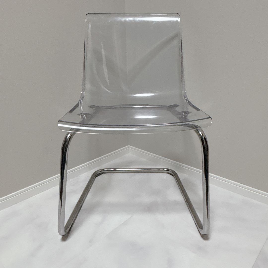 IKEAトービアス ダイニングチェア　椅子 クリアTOBIAS 透明　美品