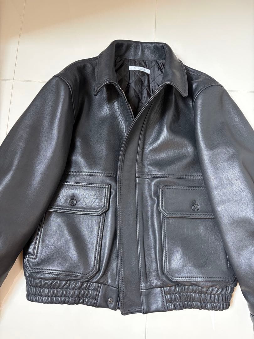 JOURNAL STANDARD ラム ダッド ヴィンテージ レザージャケット黒