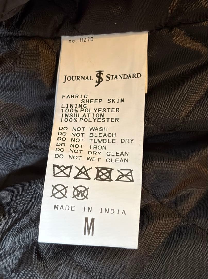 JOURNAL STANDARD ラム ダッド ヴィンテージ レザージャケット黒