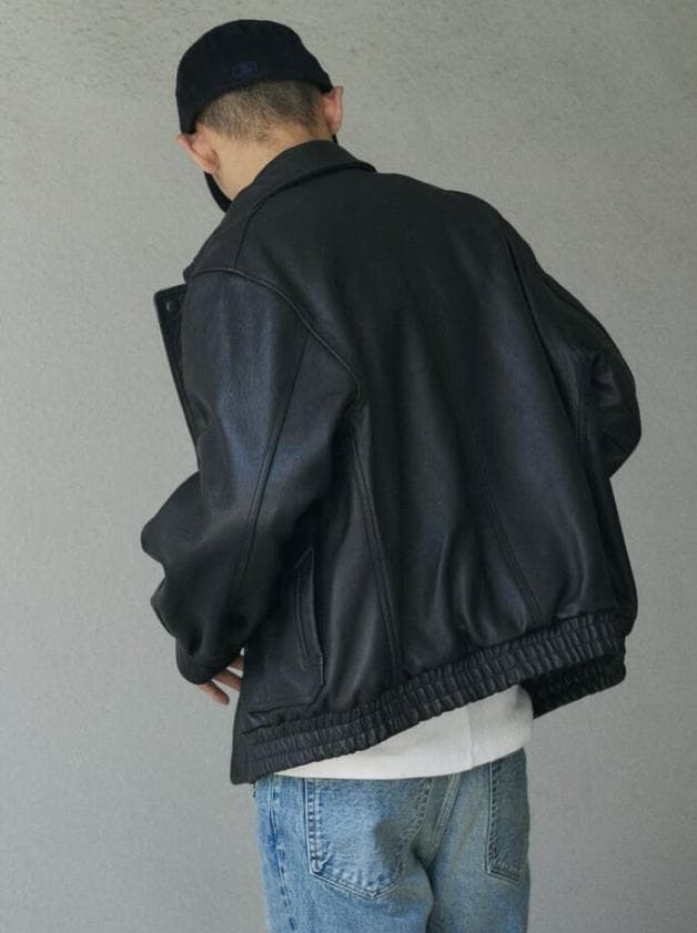 JOURNAL STANDARD ラム ダッド ヴィンテージ レザージャケット黒