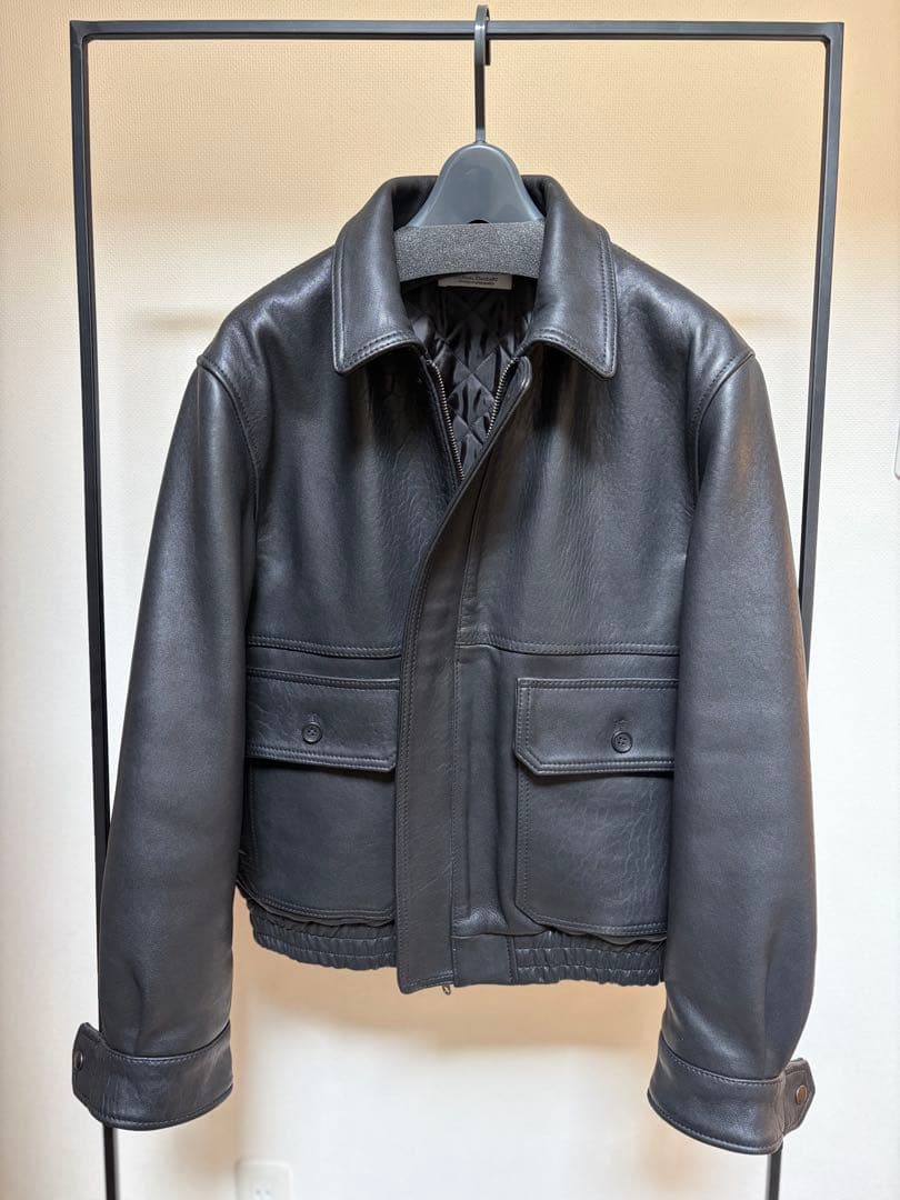 JOURNAL STANDARD ラム ダッド ヴィンテージ レザージャケット黒