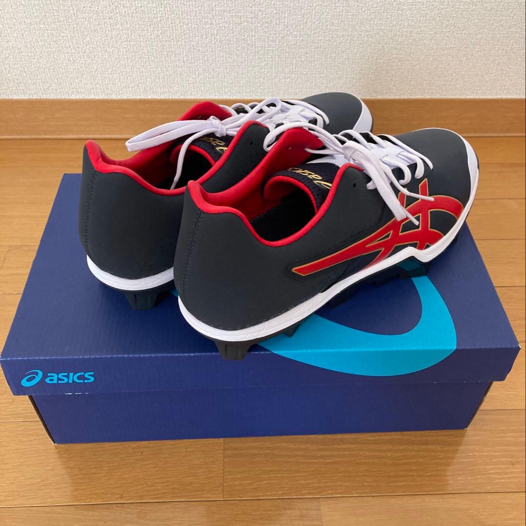 新品ASICS 野球　スパイク　ジャパンスピード　29センチ　ブラック/レッド