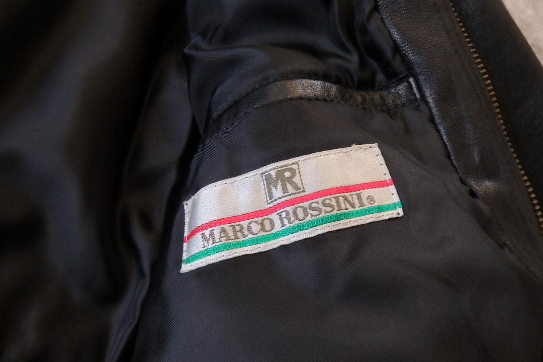 90s 日本製 MARCO ROSSINI 羊革 ラムレザージャケット 黒 XL