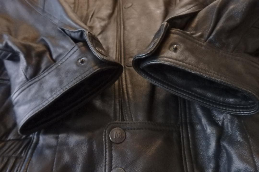 90s 日本製 MARCO ROSSINI 羊革 ラムレザージャケット 黒 XL