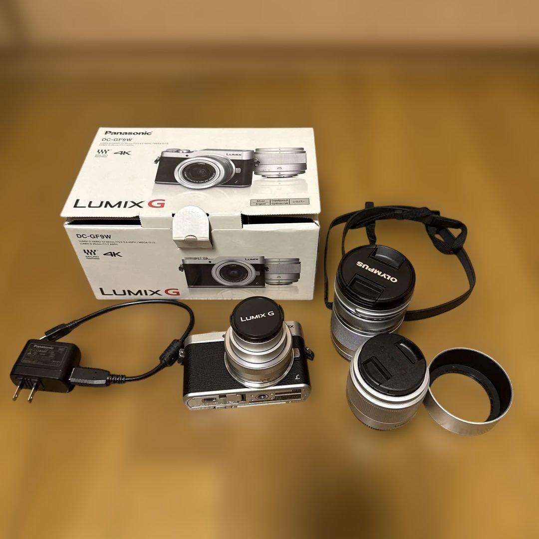 Panasonic LUMIX DC-GF9W 本体と標準レンズ2本 プラス望遠
