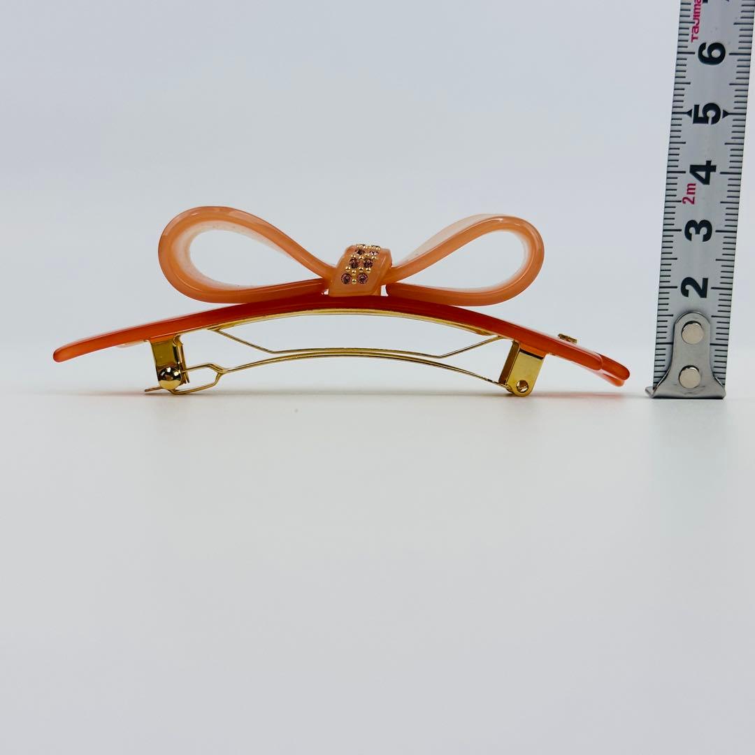 美品　アレクサンドルドゥパリ　リボン型ベージュヘアクリップ　ヘアアクセサリー