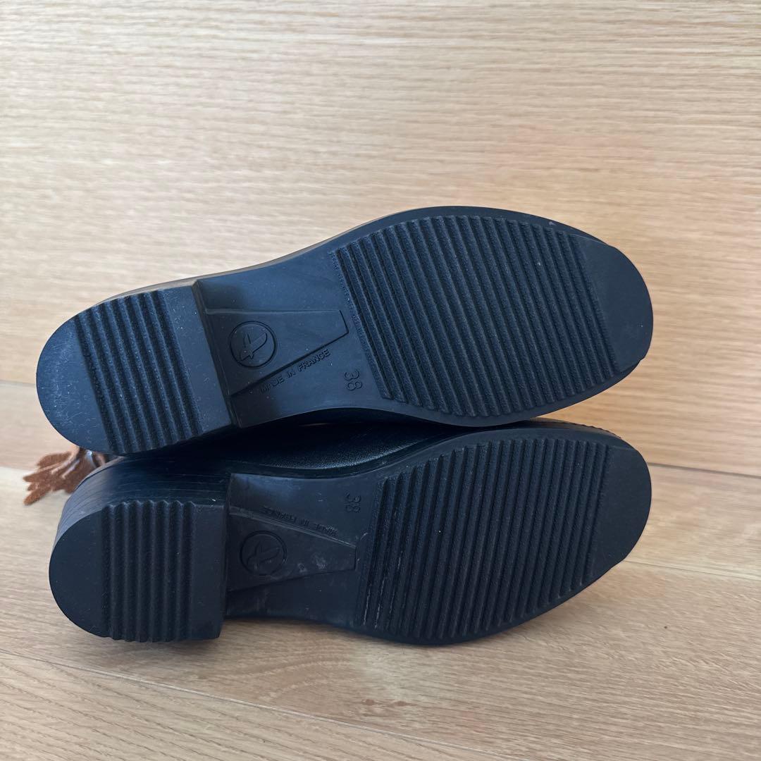 AIGLE 黒 レインブーツ サイドタブ付き