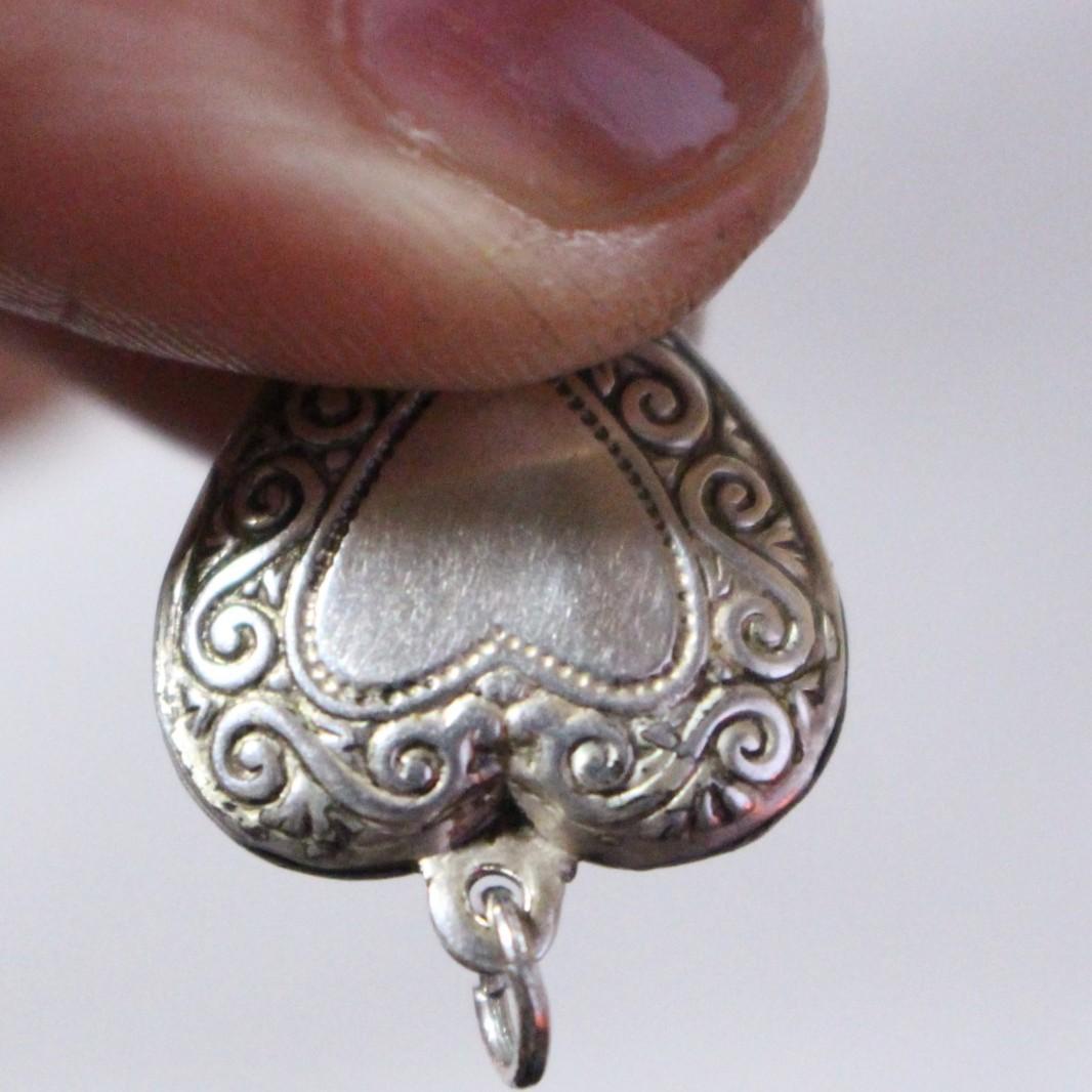 30s　スウィートハートジュエリー　両面　アールデコ　シルバー 波　唐草　渦巻