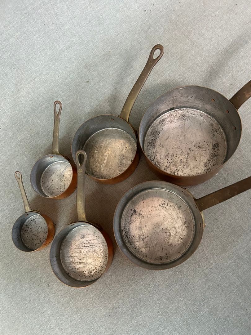 銅製ミニソースパン(持ち手真鍮)6個!