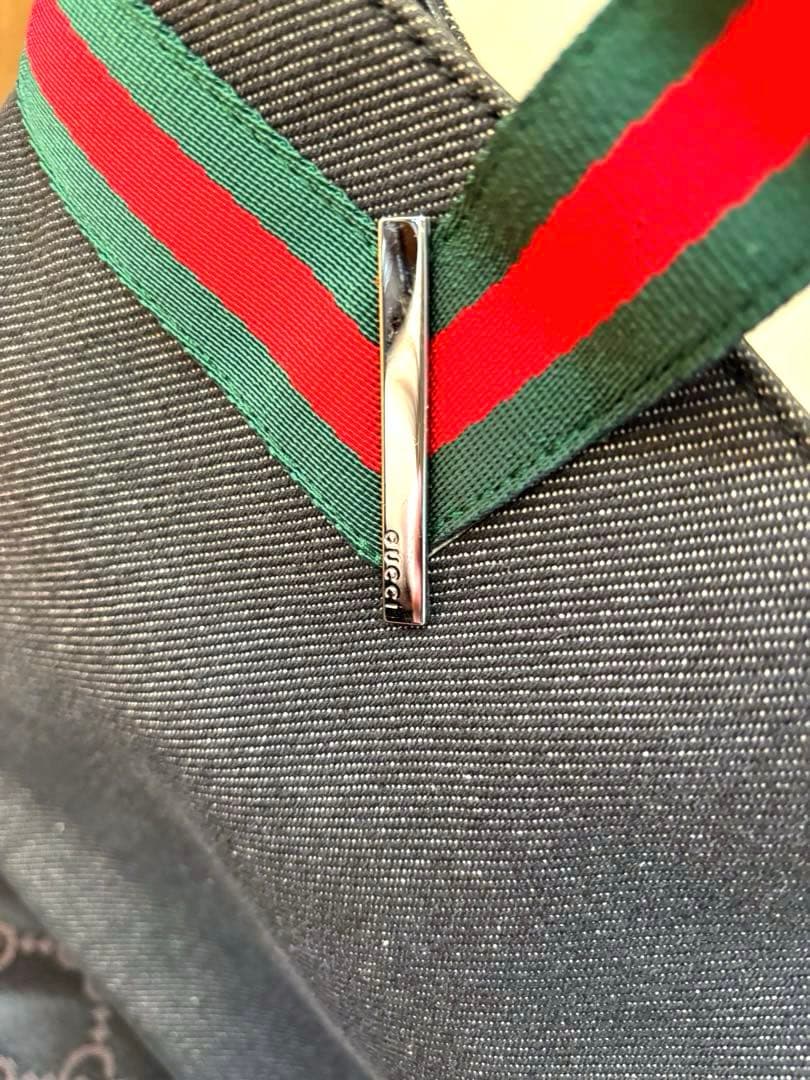 【美品】Gucci シェリーライン デニム✖️レザー トートバッグ 保存袋あり