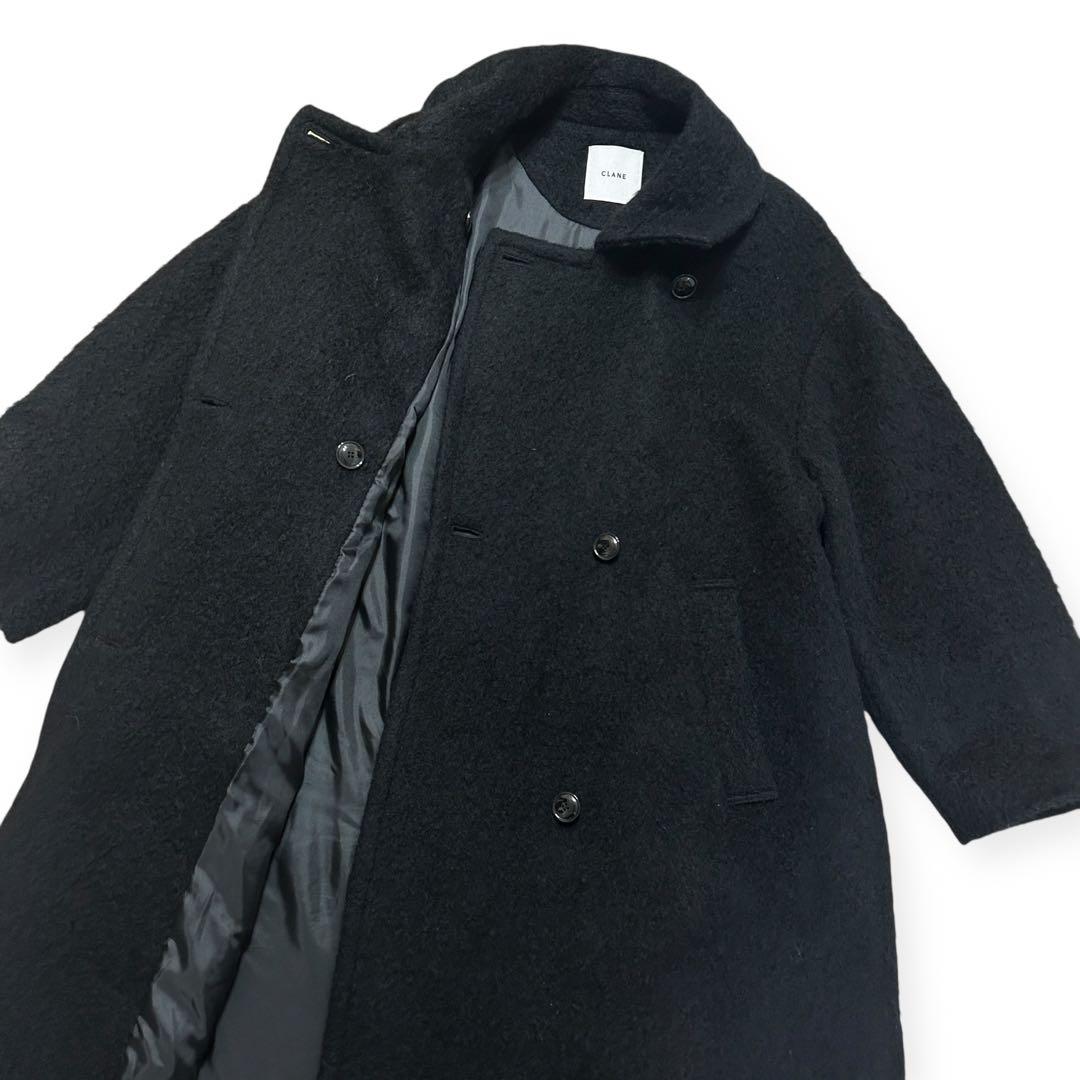 CLANE ミックスシャギーレディコート モヘヤ混 1 ブラック