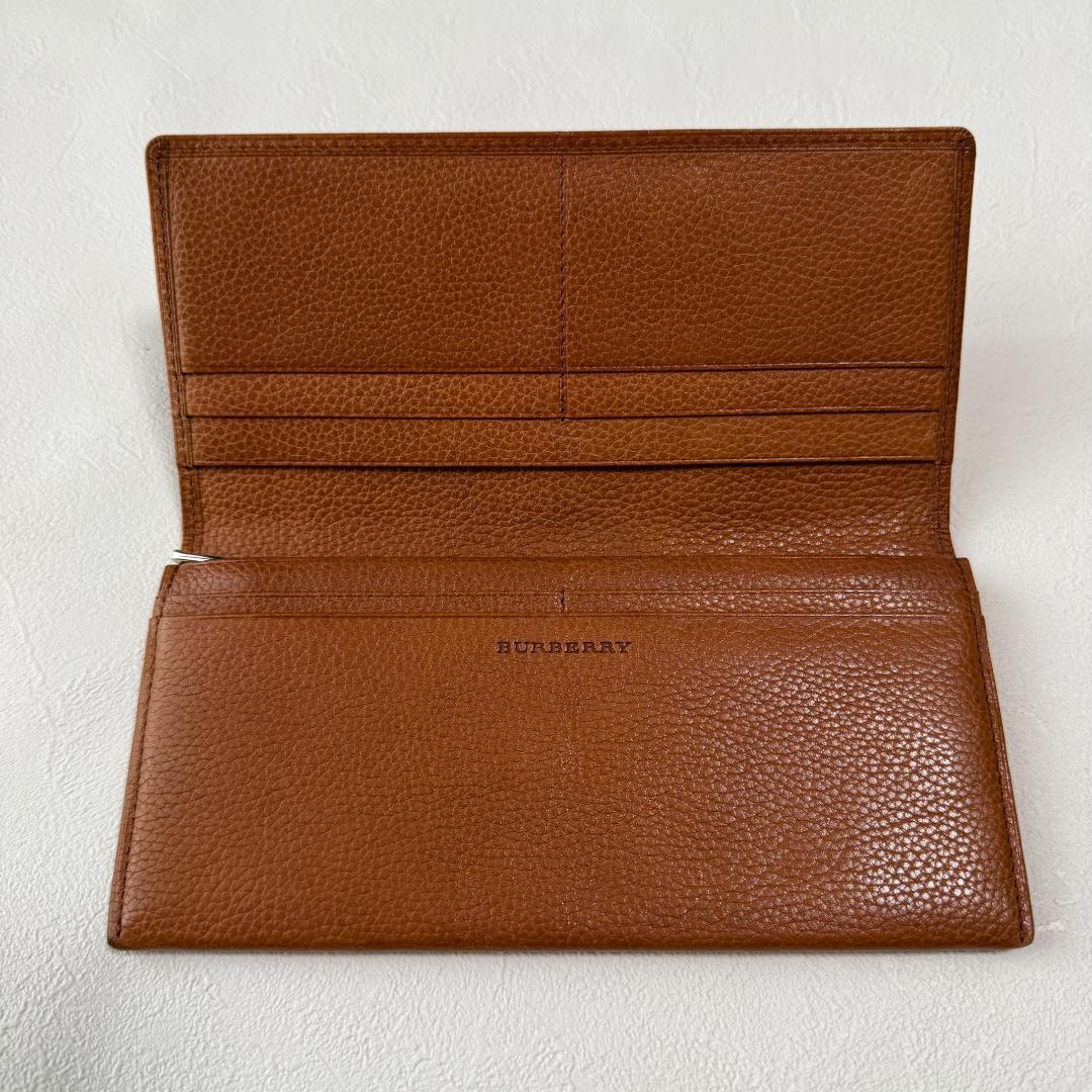 美品✨BURBERRY バーバリー 長財布 レザー ブラウン 内側ノバチェック