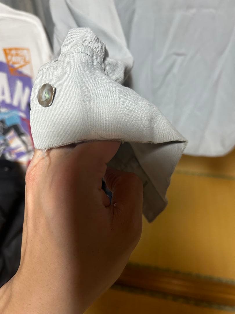 (Special) 50s レーヨンシャツ 単色 ミント ハンドステッチ L