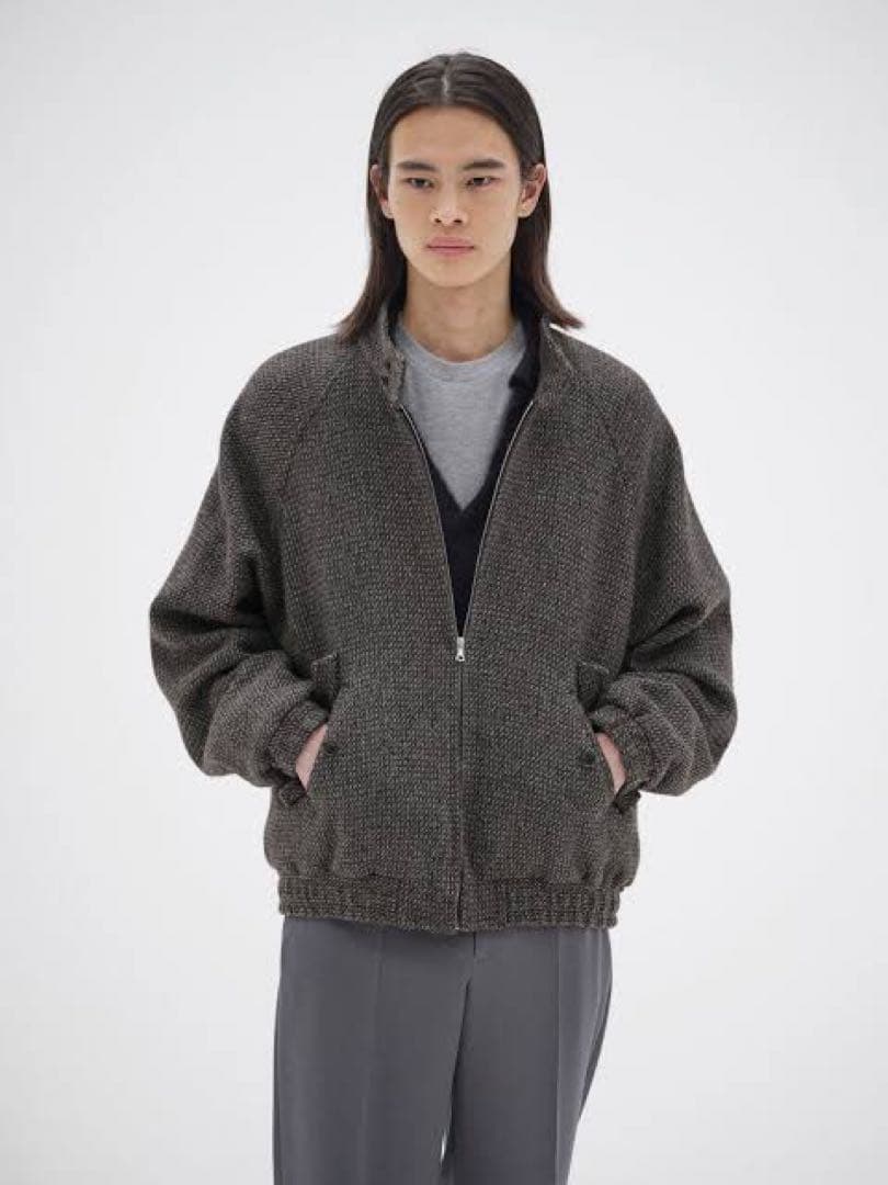 ジャケット・アウター AURALEE ALPACA TWEED ZIP BLOUSON 25AW