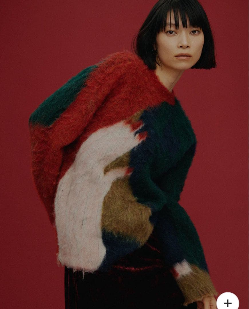 トップス LITTLE FUNNY FACE SHAGGY KNIT TOP