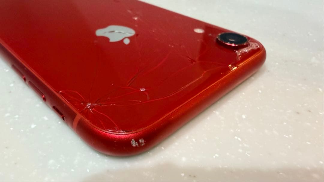 iPhone XR 128GB 背面ガラス割れ 純正付属品あり SIMフリー