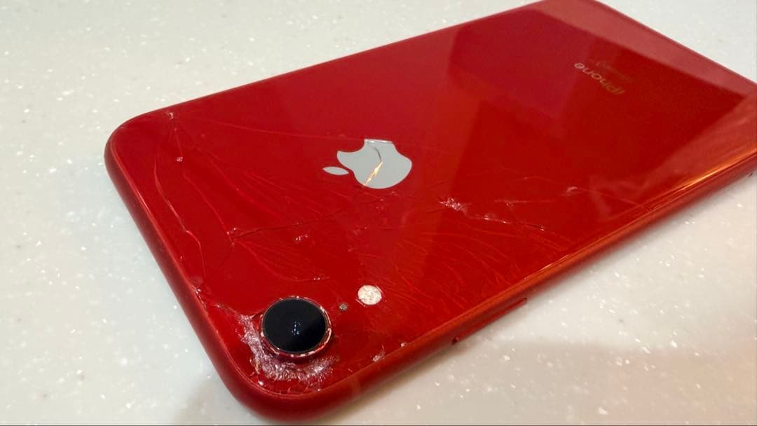 iPhone XR 128GB 背面ガラス割れ 純正付属品あり SIMフリー