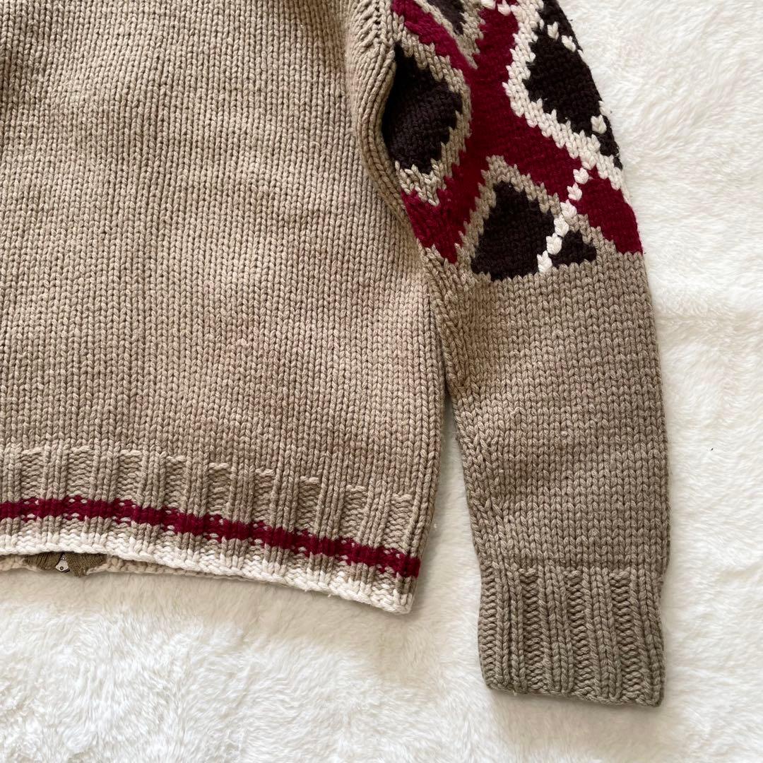 【希少】トミーヒルフィガー　ネイティブ柄　カウチン　ドライバーズニット　L