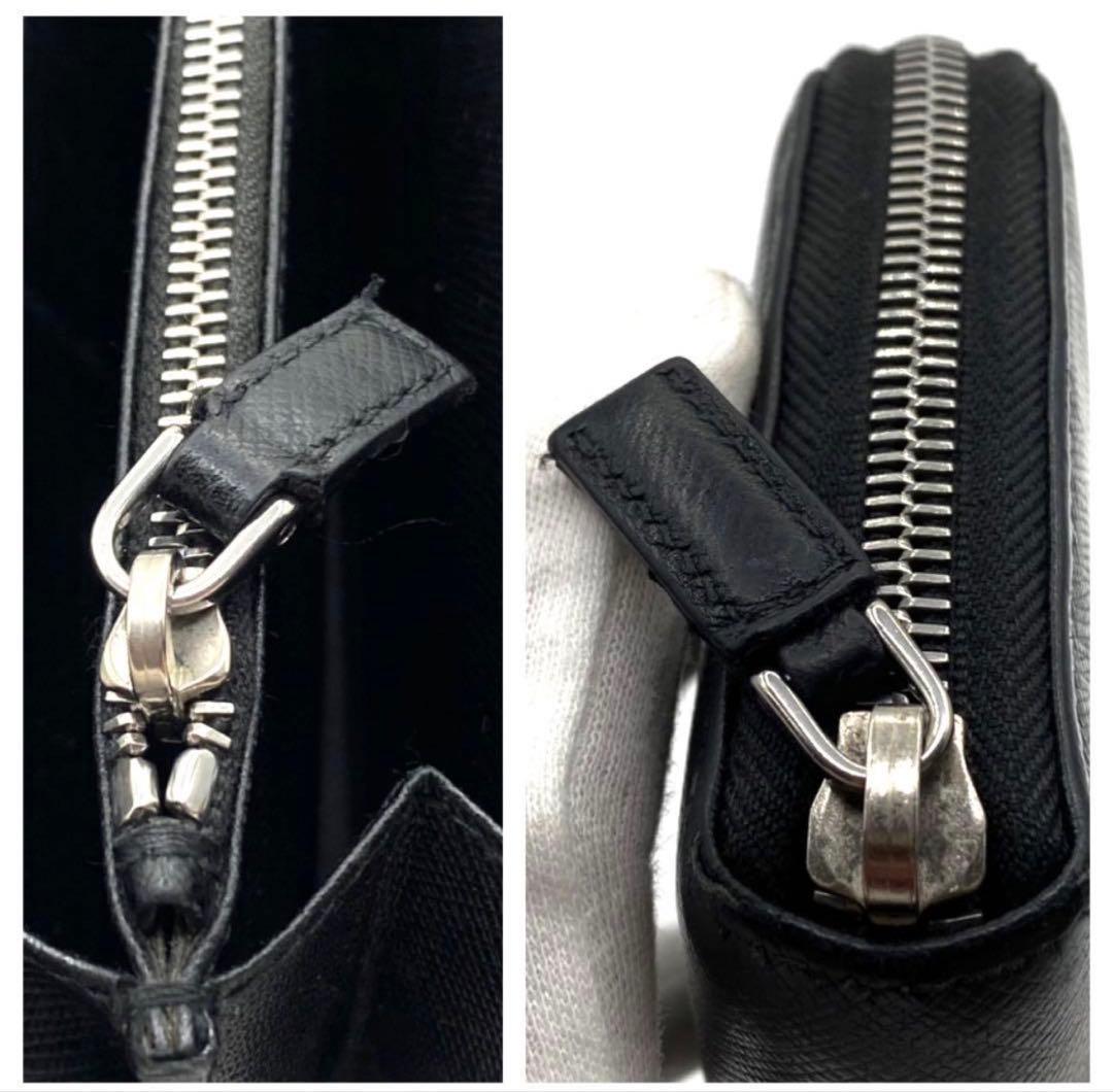 美品　PRADA ブラック 長財布　ラウンドファスナー　2ML317 箱付き