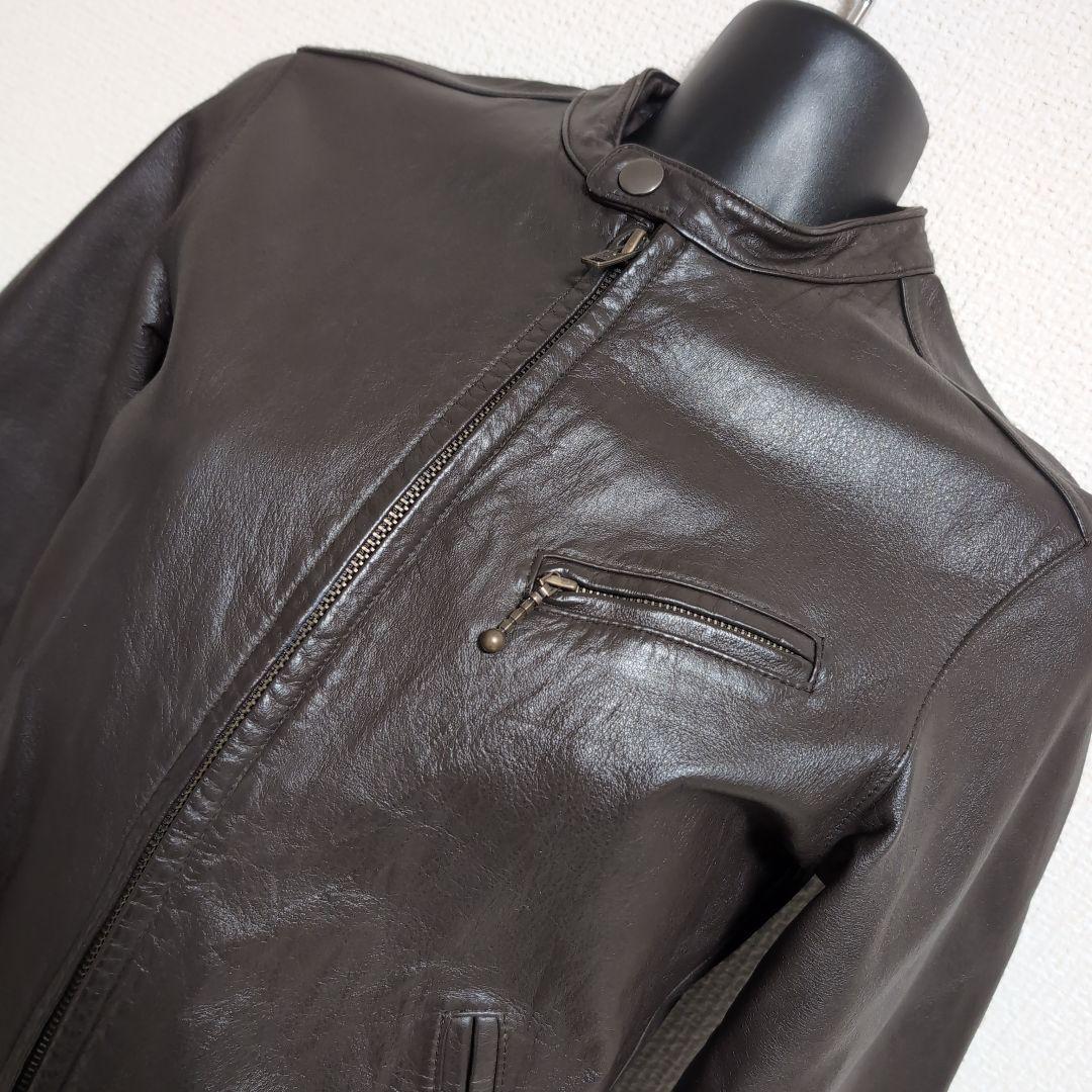 ef26 moussy ブラウン シングル ライダース ジャケット レディースM