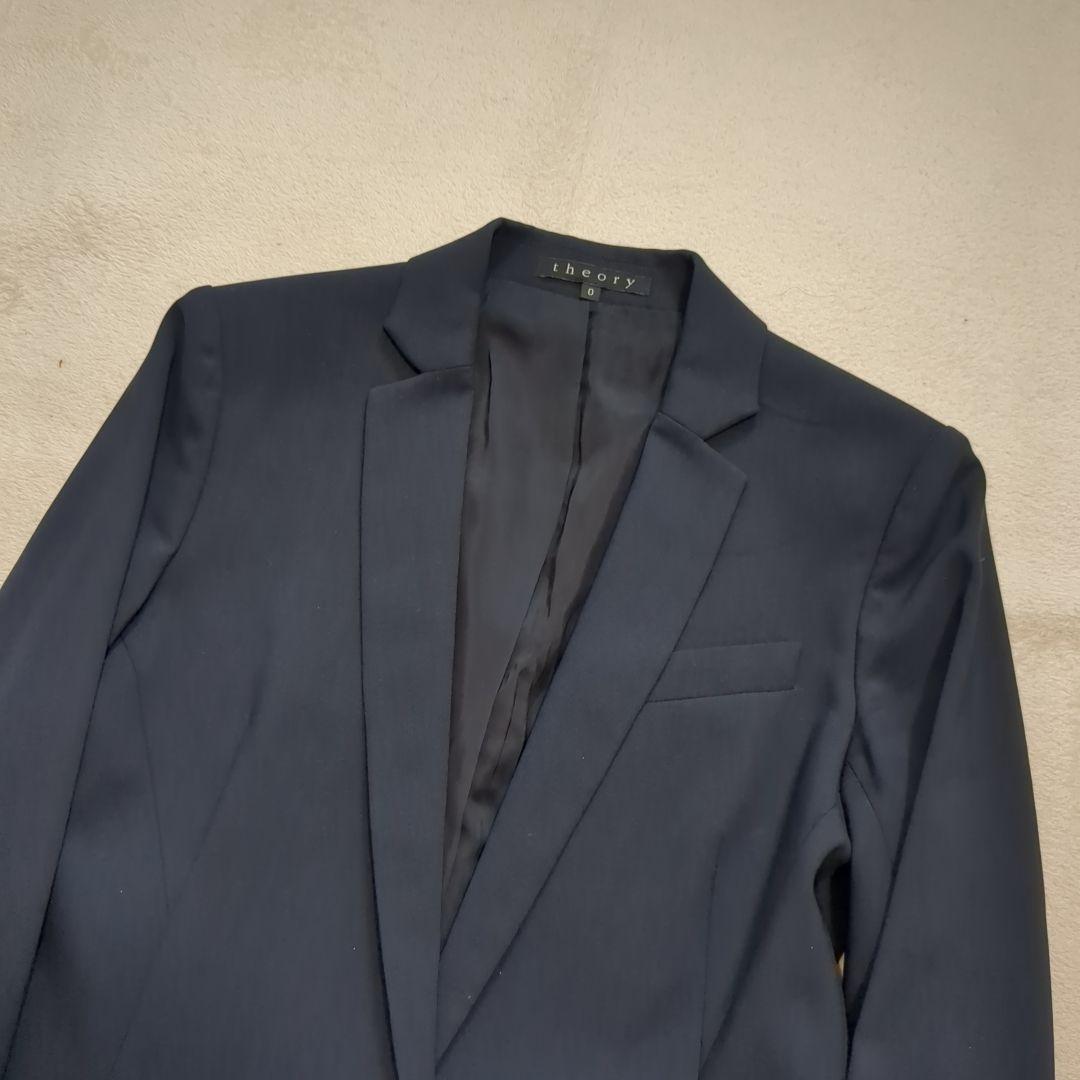 極美品 セオリー TAILER パンツスーツ セットアップ ネイビー 無地