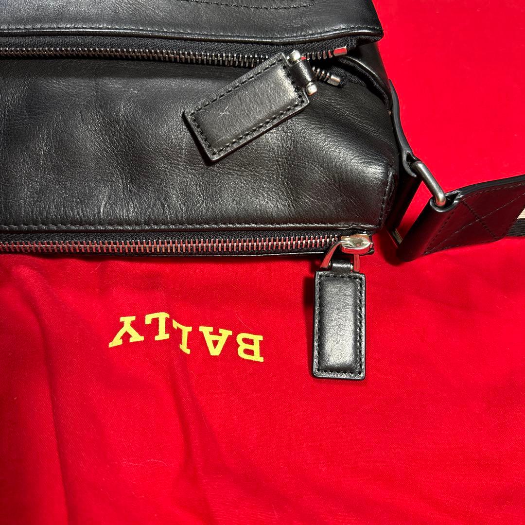 BALLY バリー USTON-SM 本革 レザー ショルダーバッグ ブラック