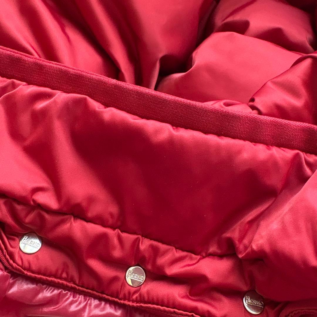 ら*中様 ヘルノ HERNO レッド ダウンジャケット ポーラテック
