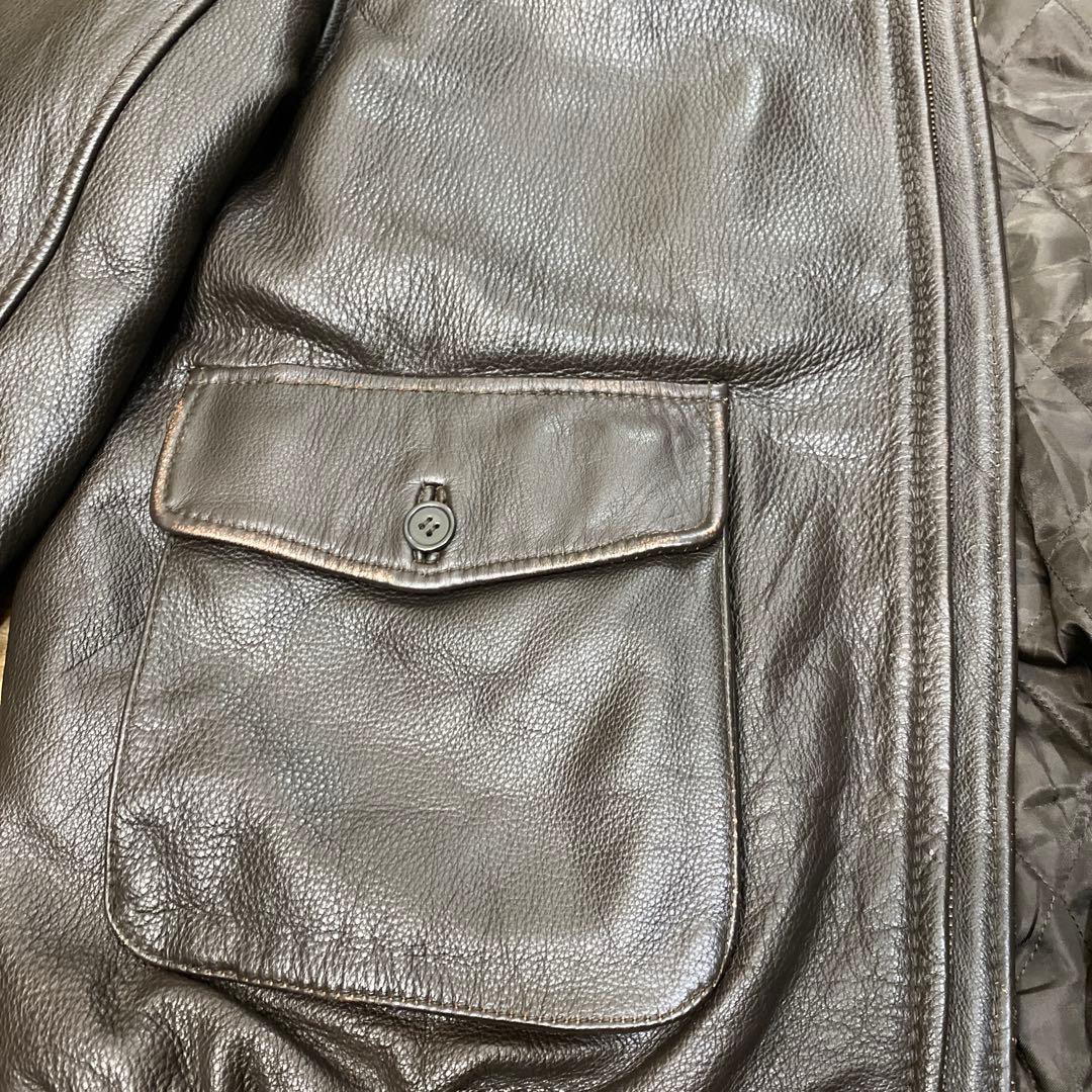 A-2 レザージャケット　エポレット無し 着画177cm フライトジャケット