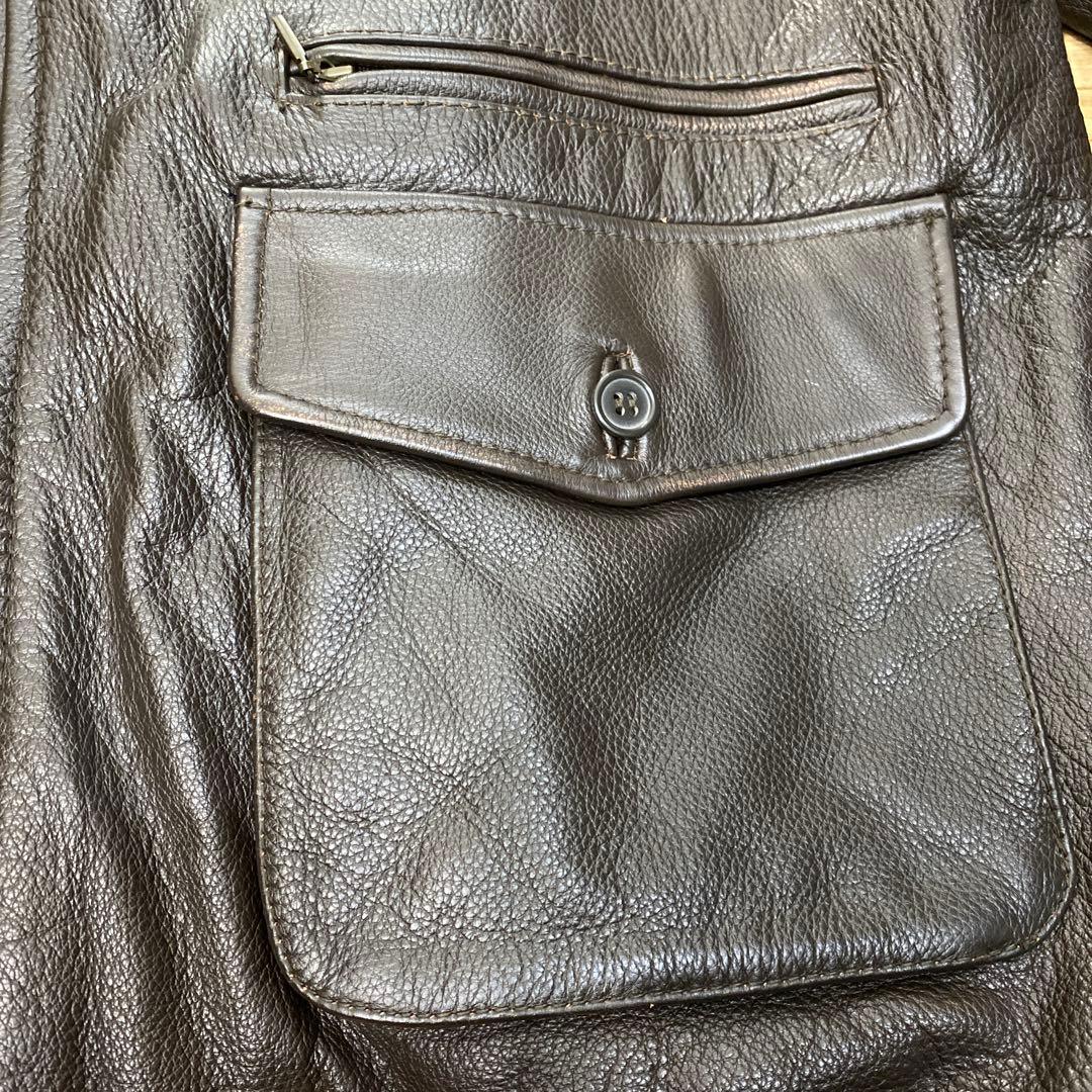 A-2 レザージャケット　エポレット無し 着画177cm フライトジャケット