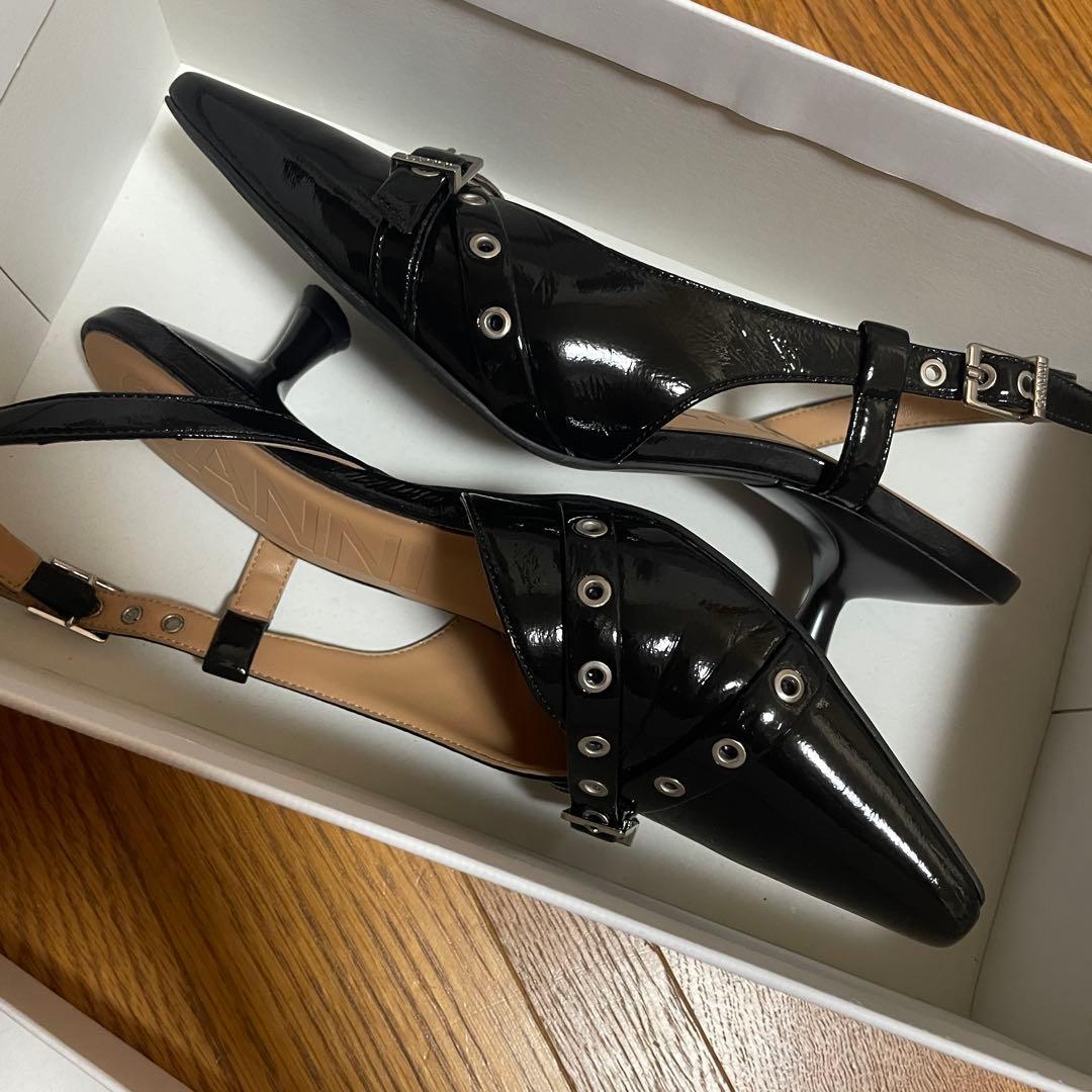 【美品】GANNI ブラック ミュール 38
