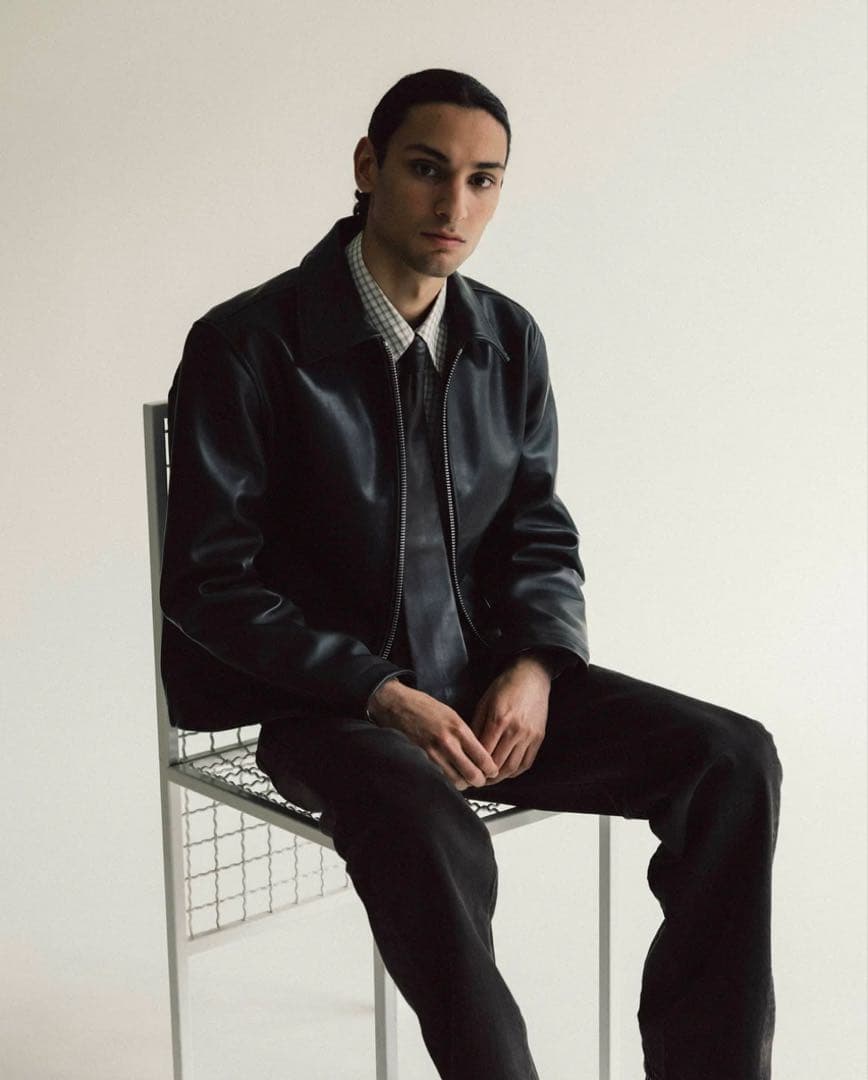 ジャケット・アウター SUNFLOWER Short Leather Jacket Black