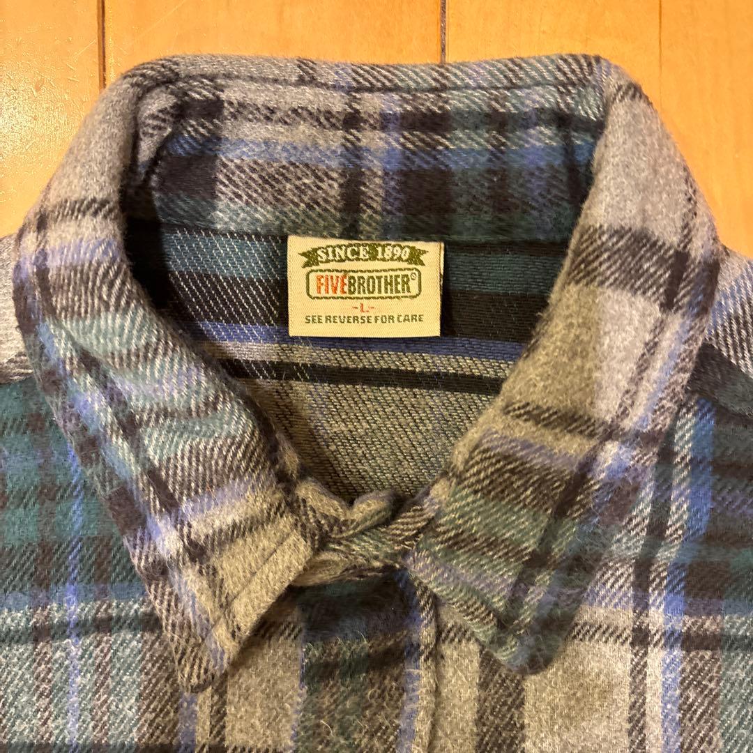 【Y】90's FIVE BROTHER ビンテージ　好配色ネルシャツ