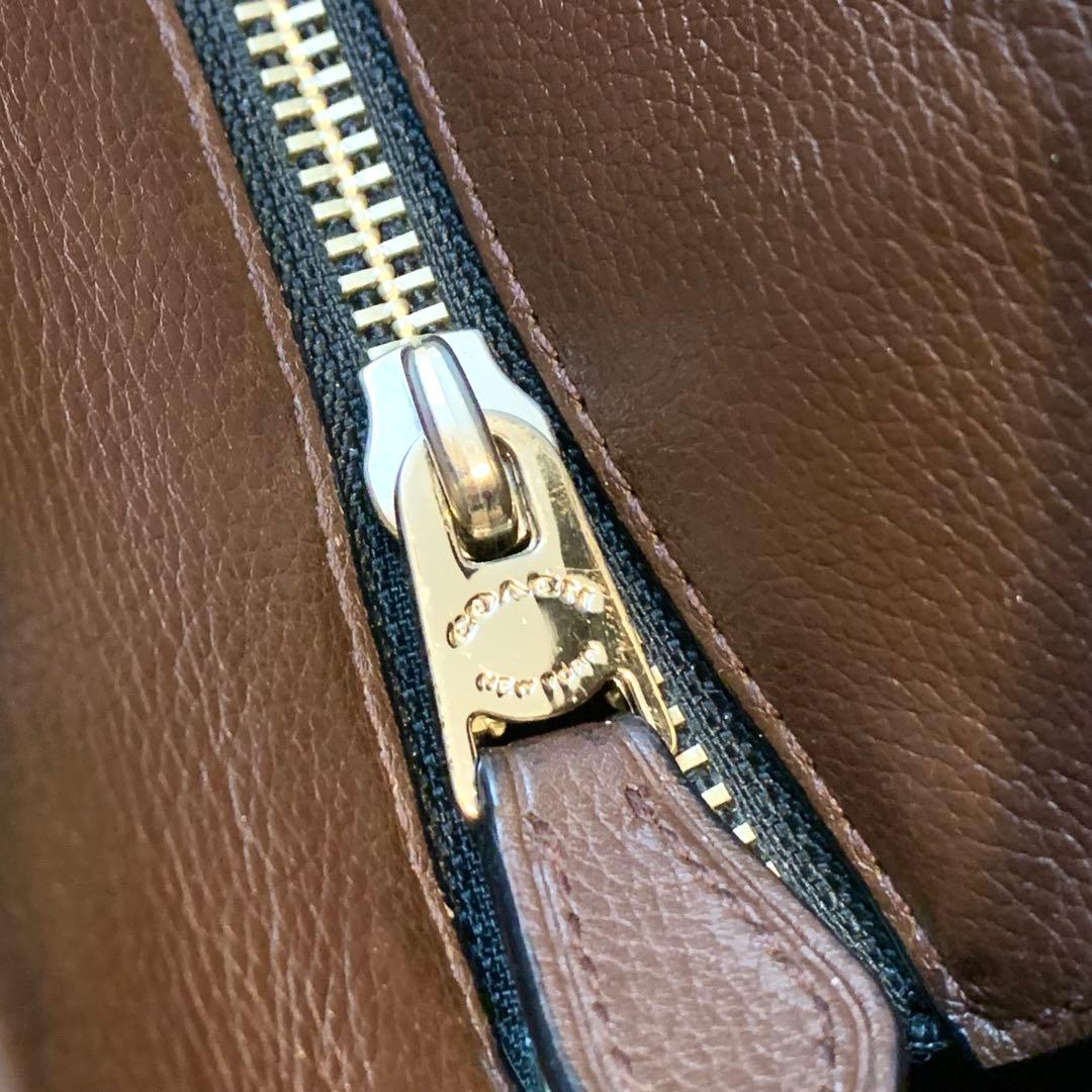 ★週末特価★ COACH メトロポリタン トート 黒×茶レザー A4