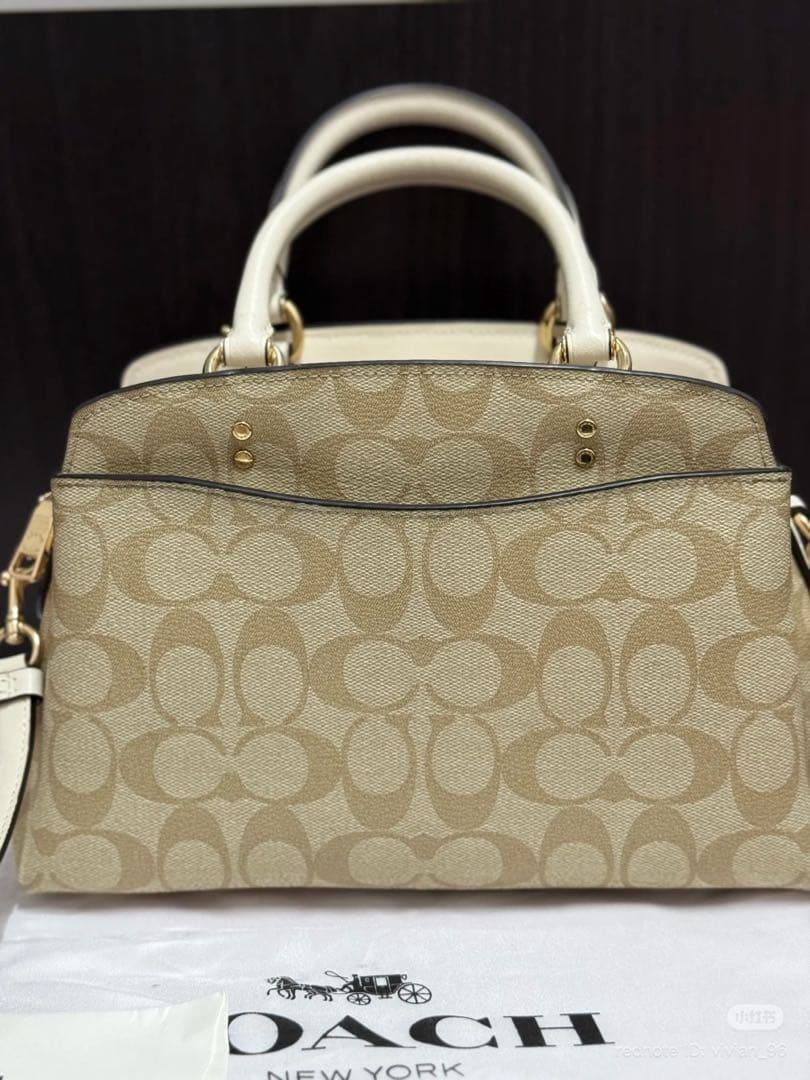 【美品】COACH コーチ ボストンバッグ ベージュ ホワイト